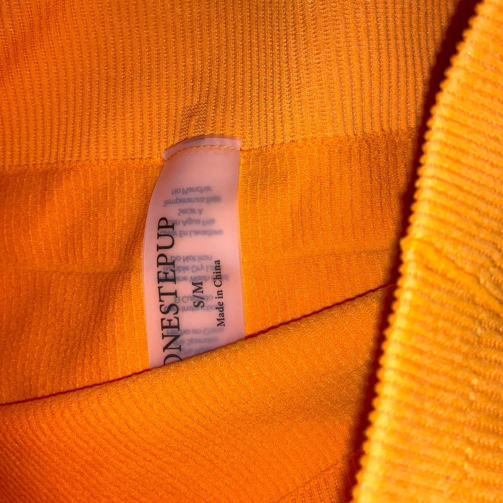 One Step Up Bright Orange Ribbed Set - Picture 6 of 8